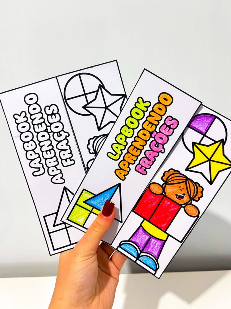 Lapbook Aprendendo Frações: recurso imprimible manipulable de matemática