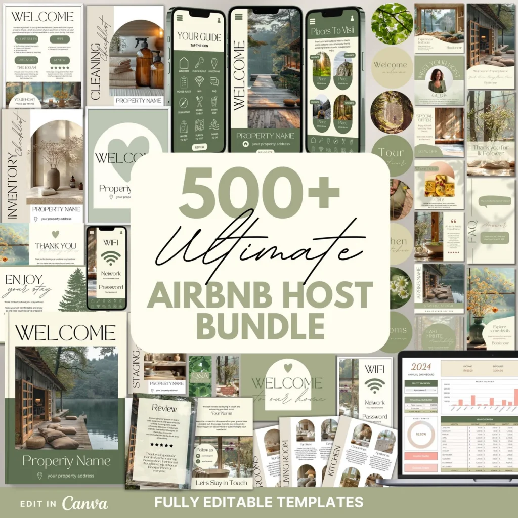 Bundle editable para anfitriones Airbnb y alquiler temporario