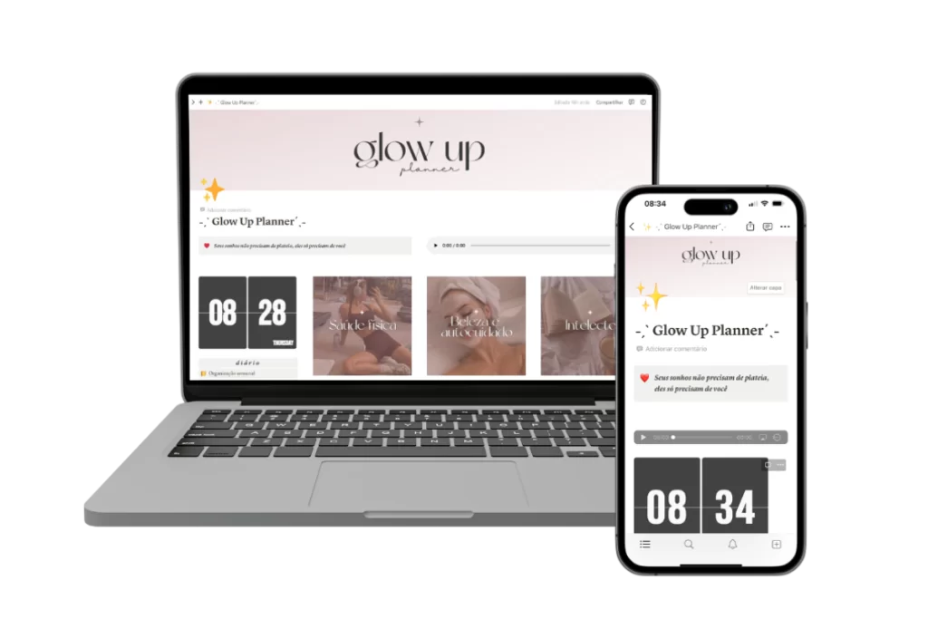 Glow Up Planner: template Notion integral para rutina y metas
