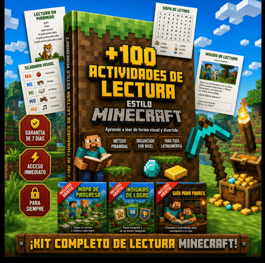 Lectura en el Mundo de los Bloques: +100 actividades imprimibles para aprender a leer jugando