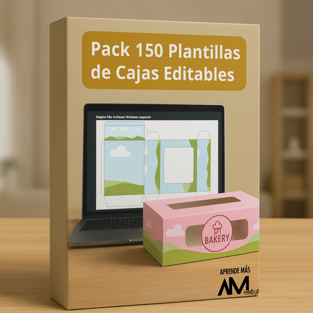 Pack de 150 plantillas editables de cajas para packaging artesanal