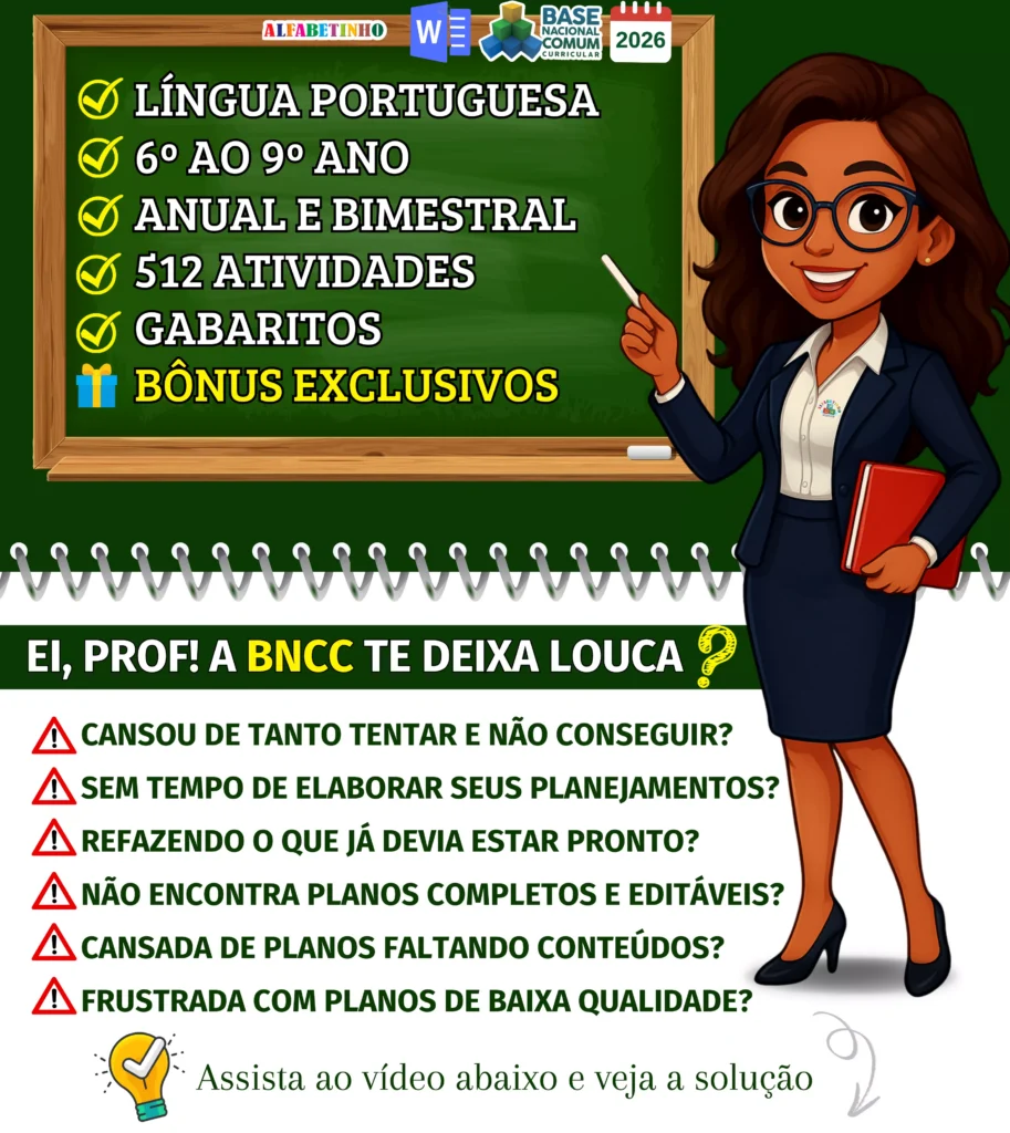 Planejamentos BNCC 2026 6º-9º ano: +3.000 planificaciones editables en Word para docentes (ALFABETINHO)