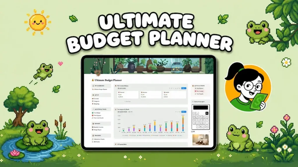 Ultimate Budget Planner: plantilla Notion para finanzas personales sin cálculos manuales