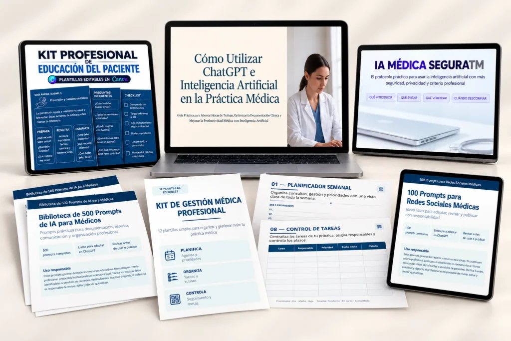 ChatGPT e IA en la Práctica Médica: guía + 500 prompts para médicos y residentes