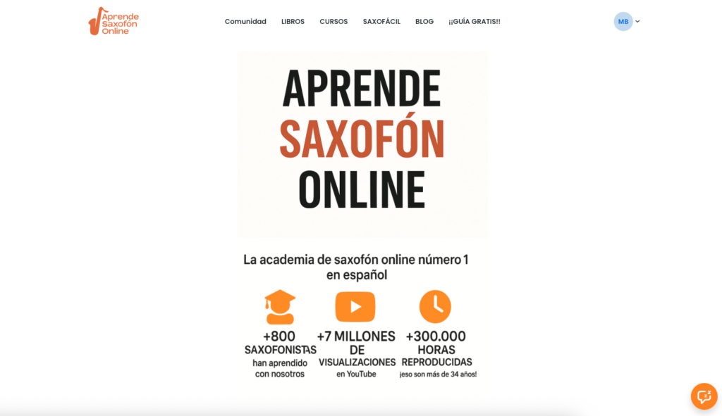 Tu Primer Mes con el Saxofón: curso online para principiantes (30 clases + libro)